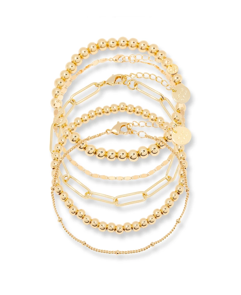 brook & york Gold Plated Makenna Chain Bracelet Set