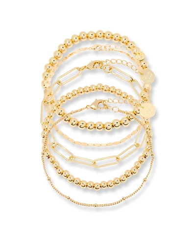 brook & york Gold Plated Makenna Chain Bracelet Set