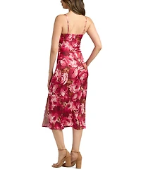 Bcx Juniors' Printed Stretch Satin Slip Dress