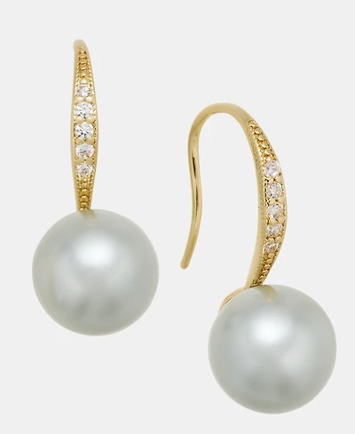 Charter Club Glass-Pearl Drop Earrings, Macy's Exclusive