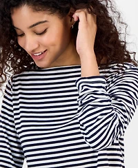 Nautica Jeans Women's Striped Boat-Neck Top