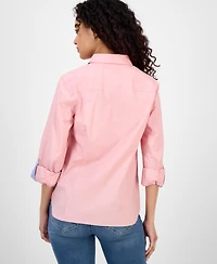 Nautica Jeans Women's Roll-Tab Button-Front Shirt