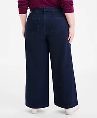 Style & Co Plus High Rise Wide-Leg Jeans, Macy's Exclusive