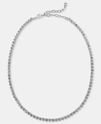 On 34th Crystal Tennis Necklace, 15" + 3" extender, Macy's Exclusive