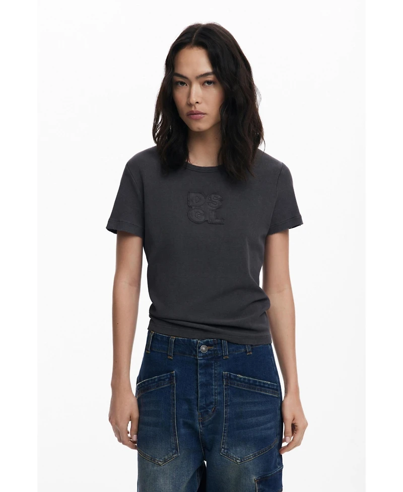 Desigual Women's Logo T-shirt with rips