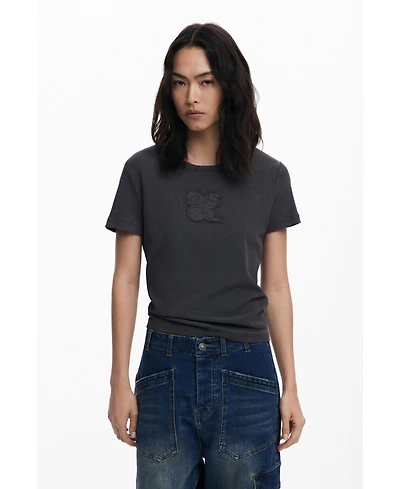 Desigual Women's Logo T-shirt with rips