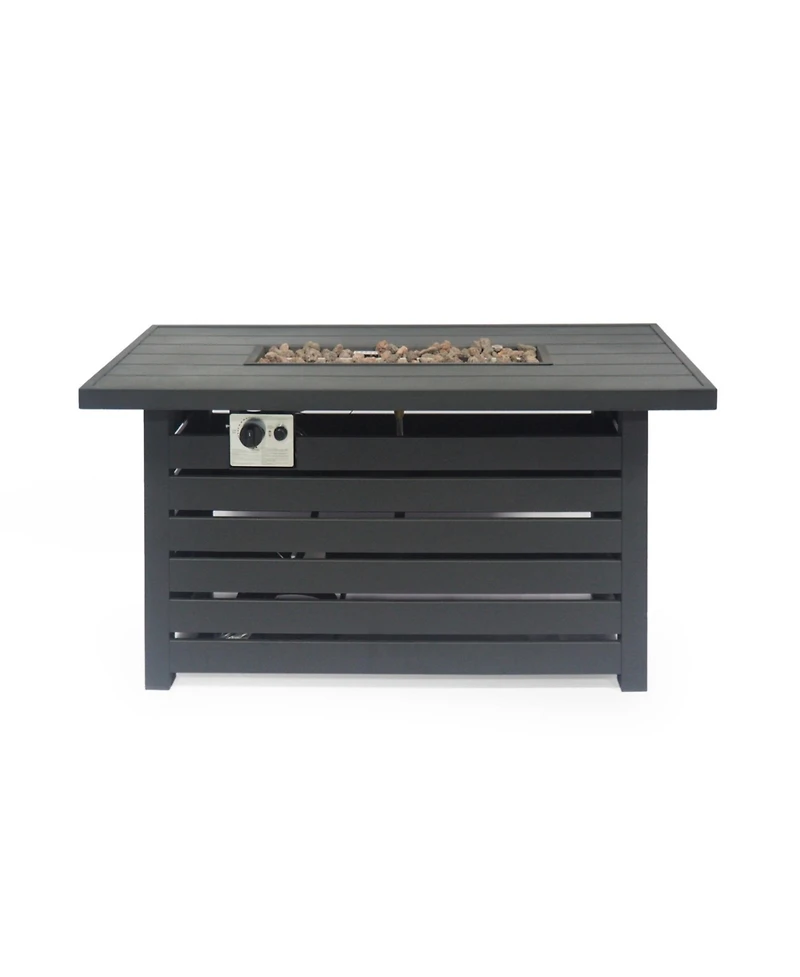 Flynama Rectangular Iron Fire Pit - 30,000BTU