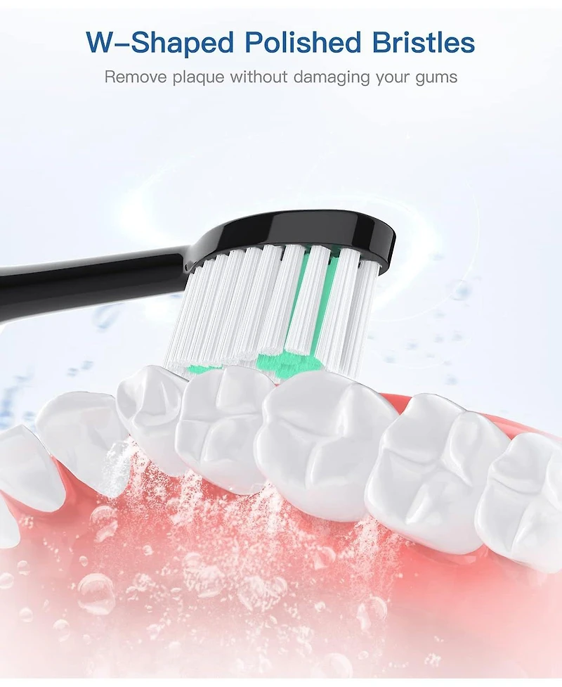 Operan Electric Toothbrush for Adults with 5 Modes, IPX7 Waterproof, 6 Brush Heads, Black