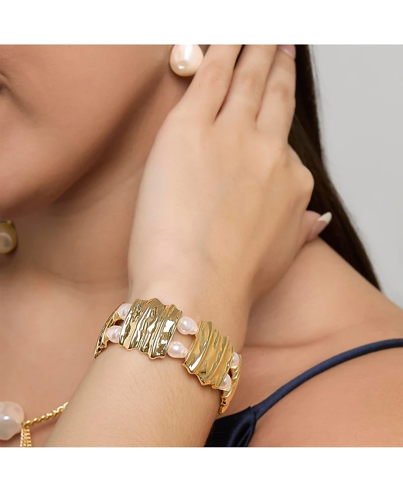 Bcbg Gold-Tone Sculpted Stretch Bracelet