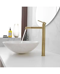 Greenspring Single Hole Handle Bathroom Vessel Sink Faucet With Supply Hose Black Gold