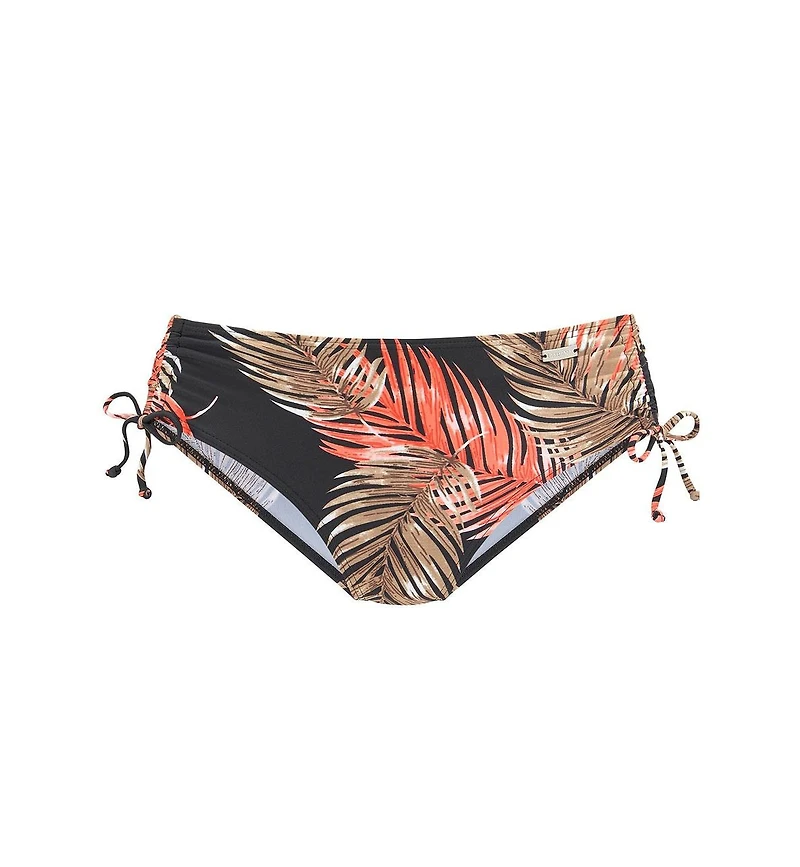 Lascana Women's Palm Print Mid Rise Bikini Swimsuit Bottom cup sizing