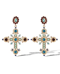 Jessica Simpson Boho Luxe Cross Drop Earrings