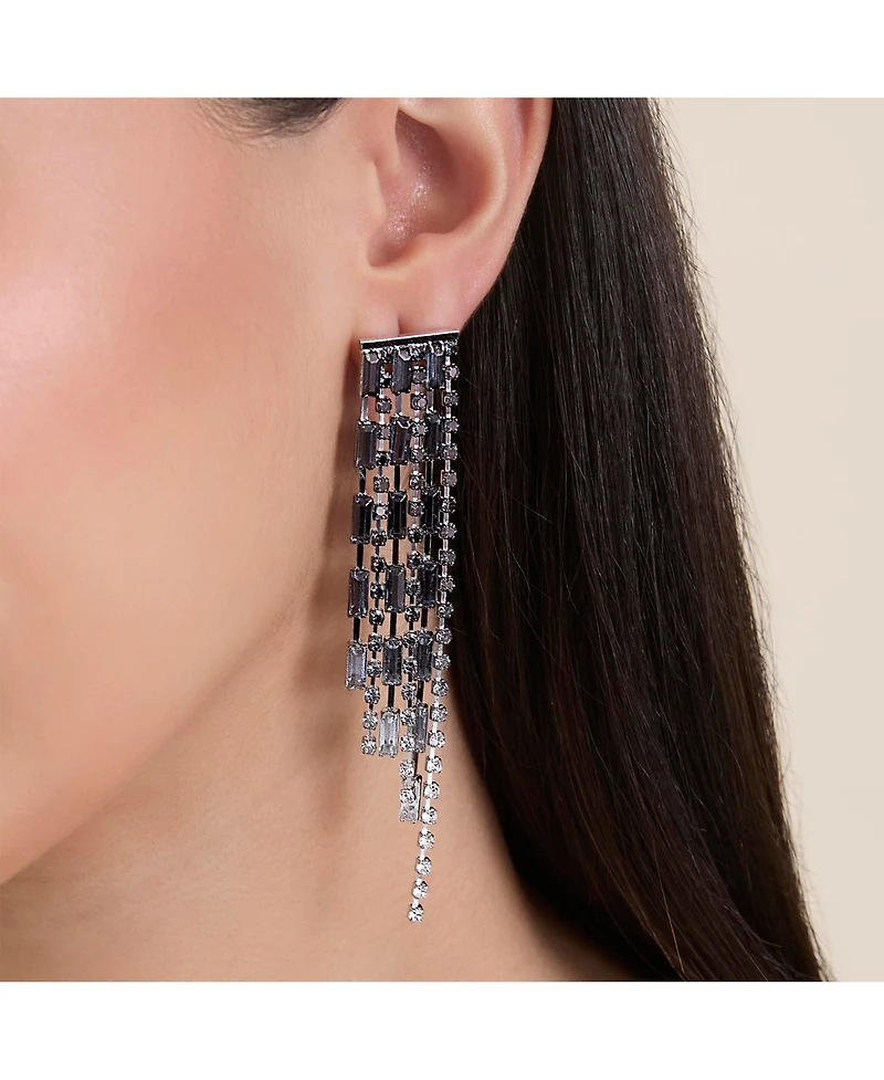 Jessica Simpson Tiered Crystal Fringe Earrings