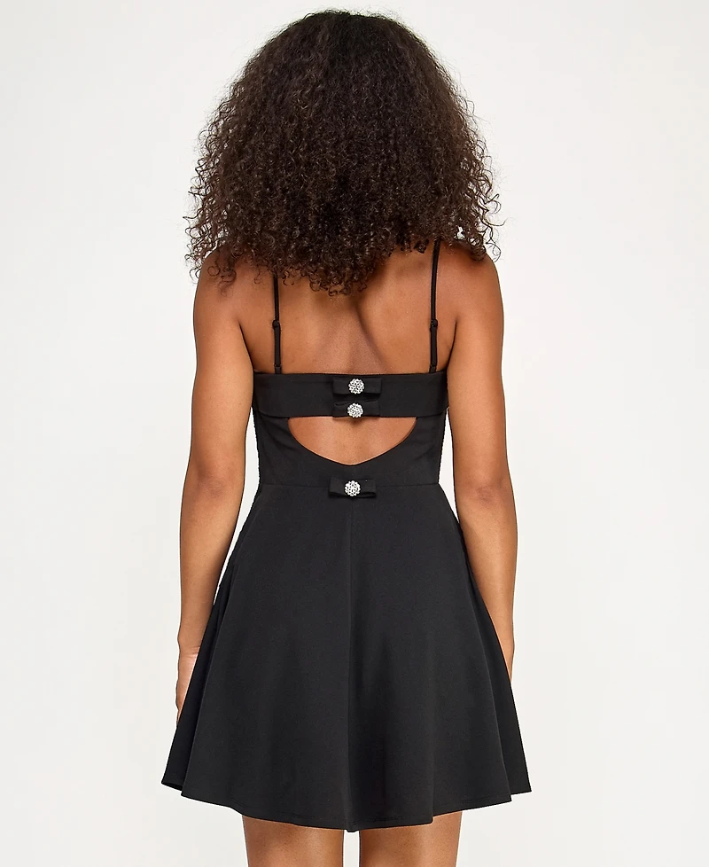 City Studios Juniors' Scuba Crepe Fit & Flare Dress