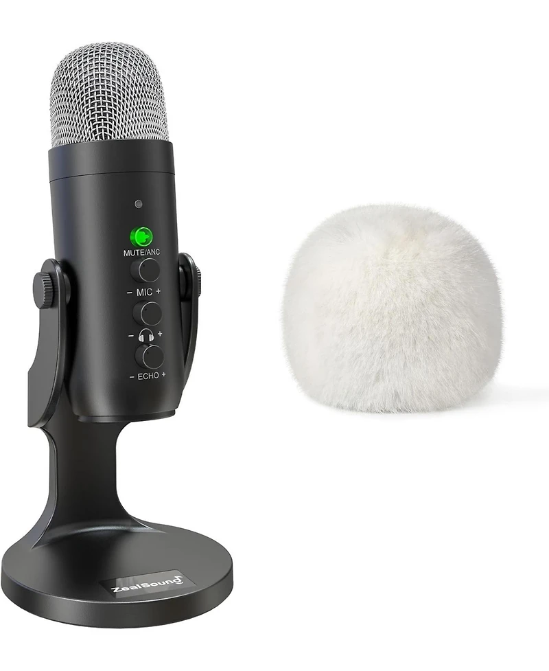 ZealSound Wireless Microphone K66DG-us and D65W Microphone Furry Windscreen