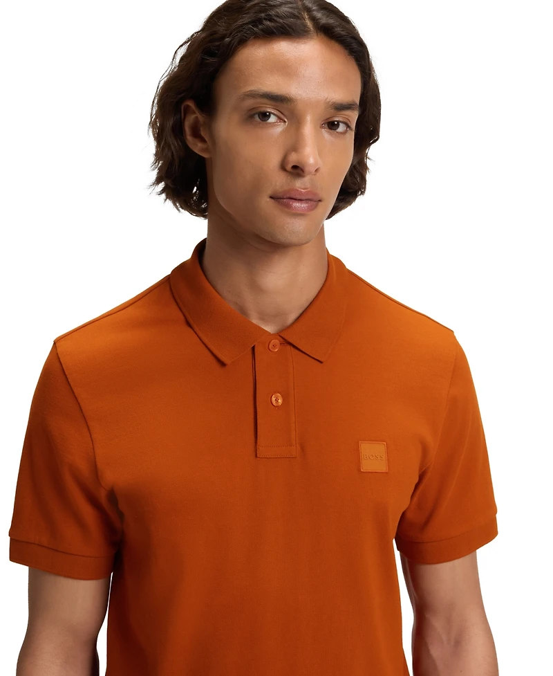 Boss by Hugo Men's Slim-Fit Stretch-Cotton Logo Patch Polo Shirt