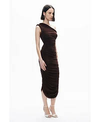 Nocturne Women's Twist Detail One-Sleeve Maxi Dress