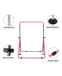 Zenova Gymnastics Bar Kids, Junior Training Bar, Height Adjustable Horizontal Bars, Folding Gymnastics Bars Monkey Bars for Kids