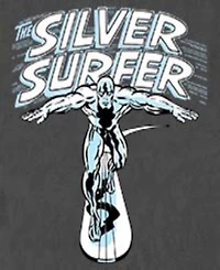 Fifth Sun Men's Silver Surfer Wordmark Short Sleeve T-Shirt