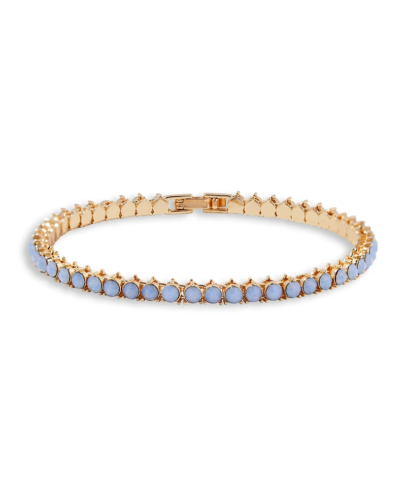 brook & york Gold Plated Isabella Opal Blue Tennis Chain Bracelet