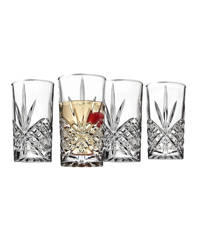 Godinger Dublin Platinum Highball Glasses, Set of 4