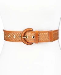 Cole Haan Women's Leather and Raffia Casual Belt