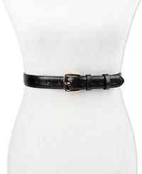 Cole Haan Women's Classic Square Buckle Leather Trouser Belt