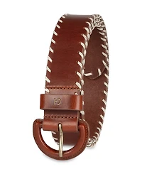 Cole Haan Women's Leather Covered Buckle Stitched Edge Belt