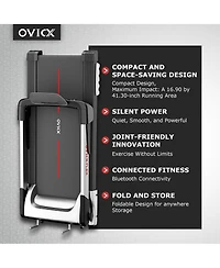 Ovicx Quiet Portable Folding Flex Treadmill w/ Bluetooth & Fitness Tracking App