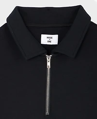 Mode of One Men's Relaxed-Fit Heathered Quarter-Zip Scuba Polo Shirt