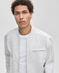 Mode of One Men's Relaxed Fit Long Sleeve Zip-Front Heathered Scuba Jacket, Macy's Exclusive