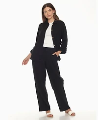 White Mark Women's Long Sleeve Button Down Cotton Gauze Set