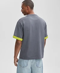 Mode of One Men's Short-Sleeve Reverse-Sleeve Cotton T-Shirt, Macy's Exclusive