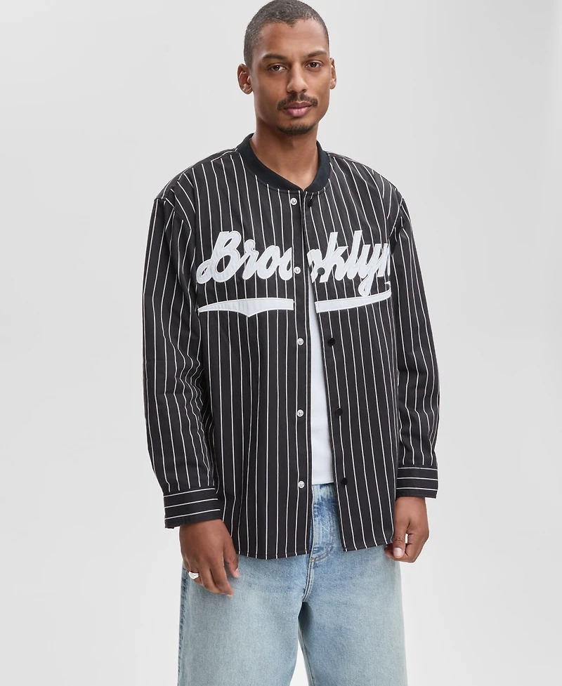 Mode of One Men's Long-Sleeve Pinstripe Shirt, Macy's Exclusive
