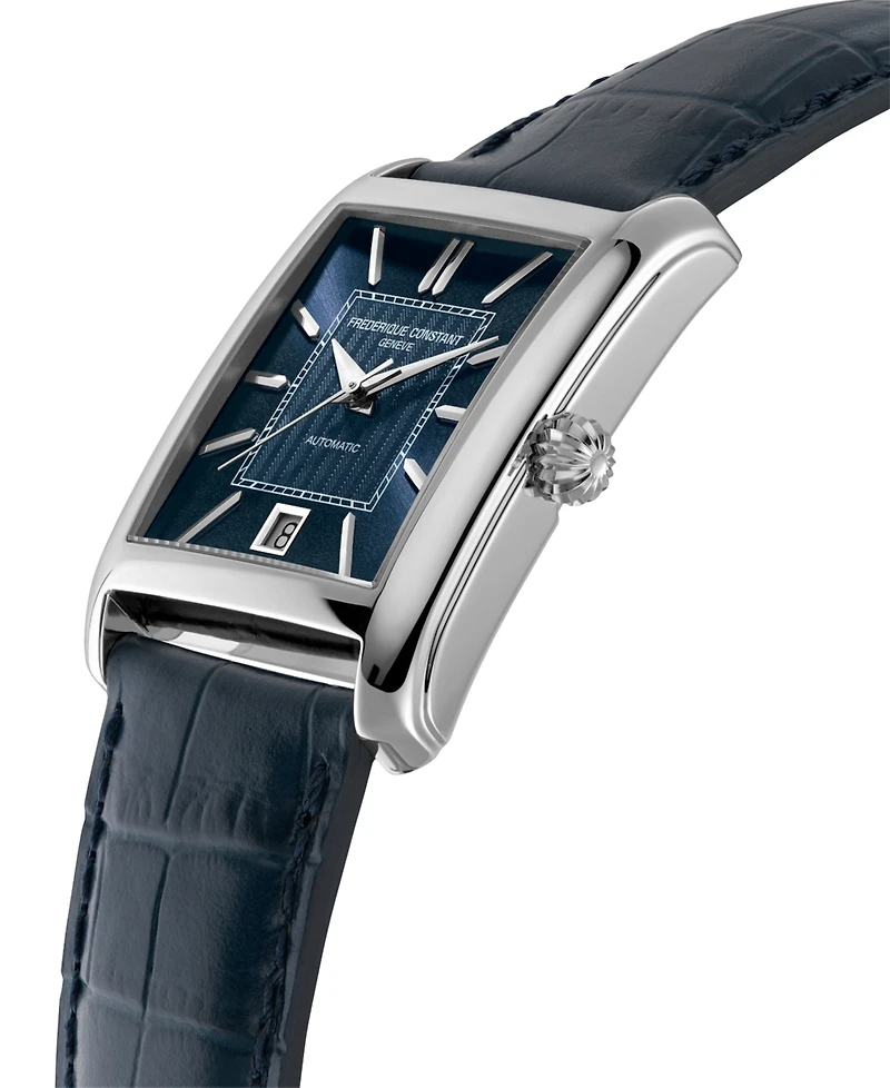 Frederique Constant Men's Swiss Automatic Carree Leather Strap Watch 30mm