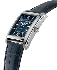 Frederique Constant Men's Swiss Automatic Carree Leather Strap Watch 30mm