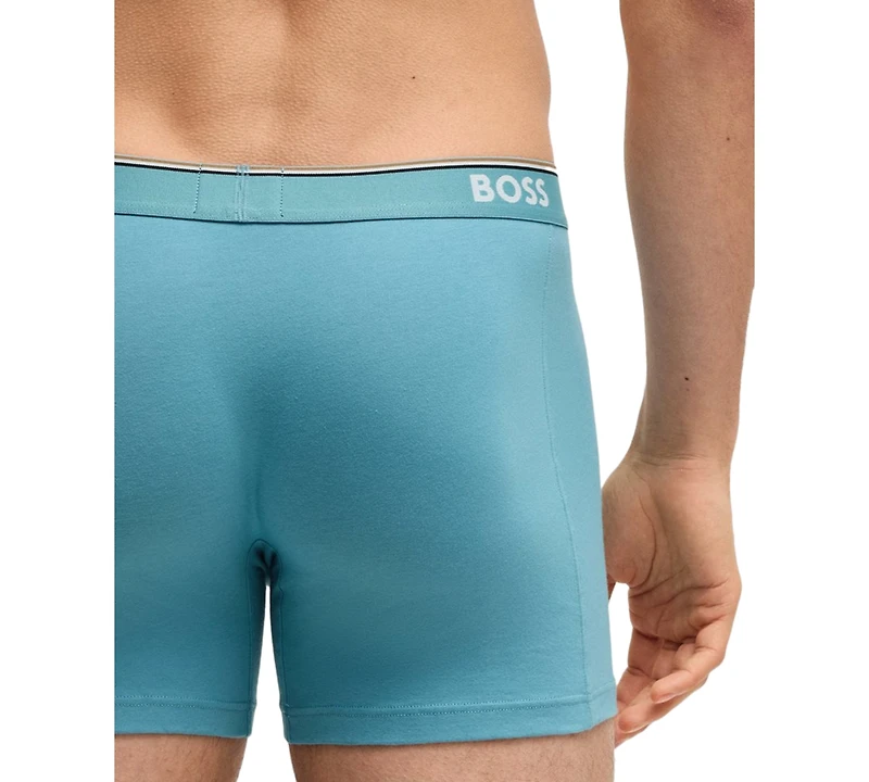 Boss by Hugo Men's Power 3-Pk. Tipped Logo Waistband Boxer Briefs