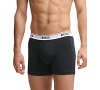 Boss by Hugo Men's Power 3-Pk. Tipped Logo Waistband Boxer Briefs