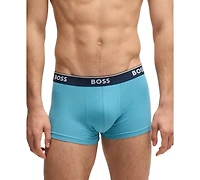 Boss by Hugo Men's Power 3-Pk. Tipped Logo Waistband Trunks