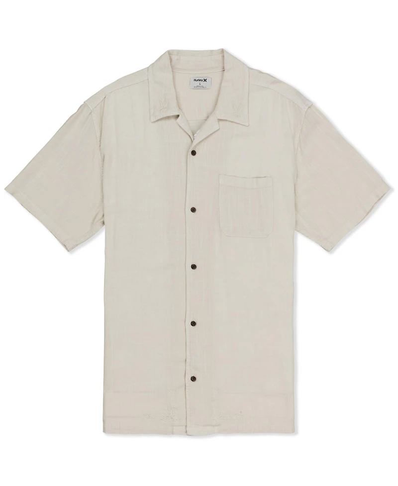 Hurley Men's Laguna Camp Embroidered Short Sleeve Shirt