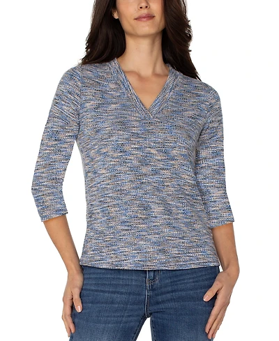 Liverpool Los Angeles Petite V-Neck Knit T-Shirt