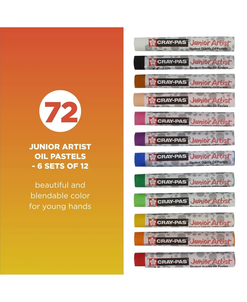 Sakura Cray-Pas Junior Artist Oil Pastels, 6 Sets of 12