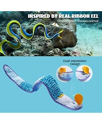 Nocciola Blue Ribbon Eel Snuffle Dog Toy,Christmas gift,No Stuffing Squeaky Long Snake,Crinkle/Snuffle/Tug Toy for All Breeds