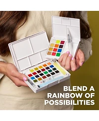 Sakura, 24 Assorted Watercolors Field Sketch Set with Brush