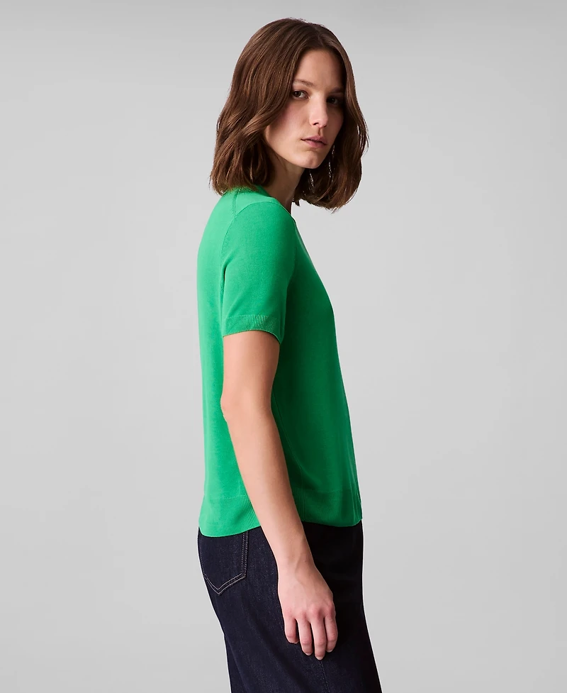 Calvin Klein Women's Fine Gauge Short-Sleeve Sweater