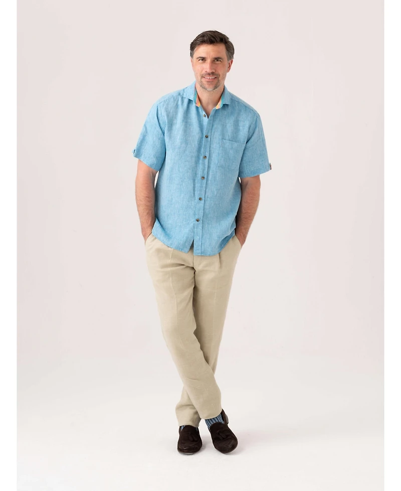 Koy Clothing Men's Regular Fit Short Sleeve Linen Shirt