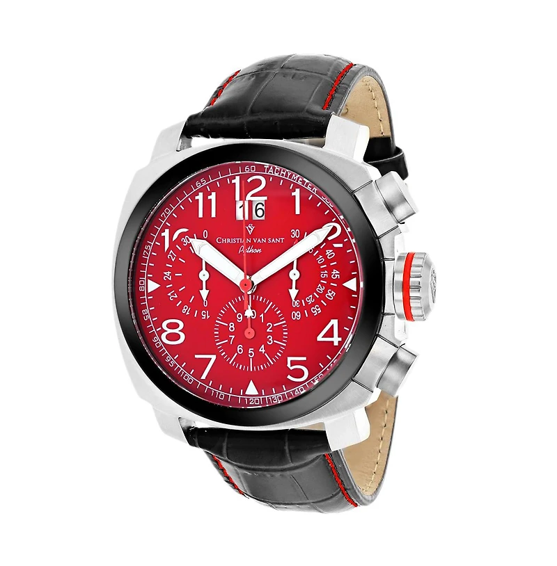 Christian Van Sant Men's Grand Python Red Dial Watch - CV3AU9
