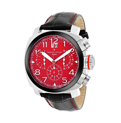 Christian Van Sant Men's Grand Python Red Dial Watch - CV3AU9