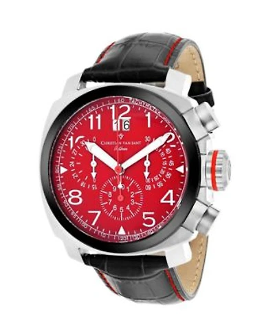 Christian Van Sant Mens Grand Python Red Dial Watch Cv3au9
