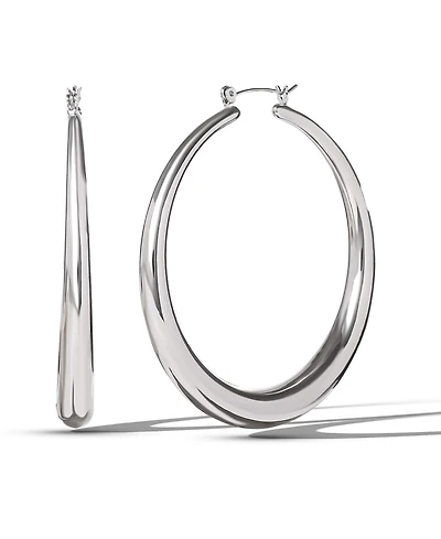 Jessica Simpson High Shine Silver Hoop Earrings